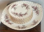 Gebakschaal + gebakschoteltjes  Royal Albert lavender rose, Ophalen of Verzenden