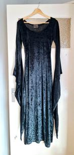 Fluwelen jurk met vleermuismouw, zwart, merk Diablo, gothic, Kleding | Dames, Ophalen of Verzenden, Zo goed als nieuw, Zwart, Onder de knie
