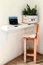 Witte Zwevende EKBI ALEX Buro Plank met lades & Plankdragers, Ophalen, Overige materialen, Gebruikt, 100 tot 150 cm
