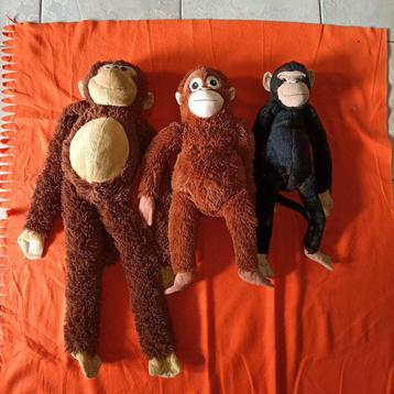 3 jungle apen aap knuffel waarvan 2 ikea beschikbaar voor biedingen