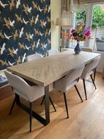 Eetkamertafel met visgraat blad 90x200 cm, Huis en Inrichting, Ophalen, 50 tot 100 cm, Zo goed als nieuw, Vijf personen of meer