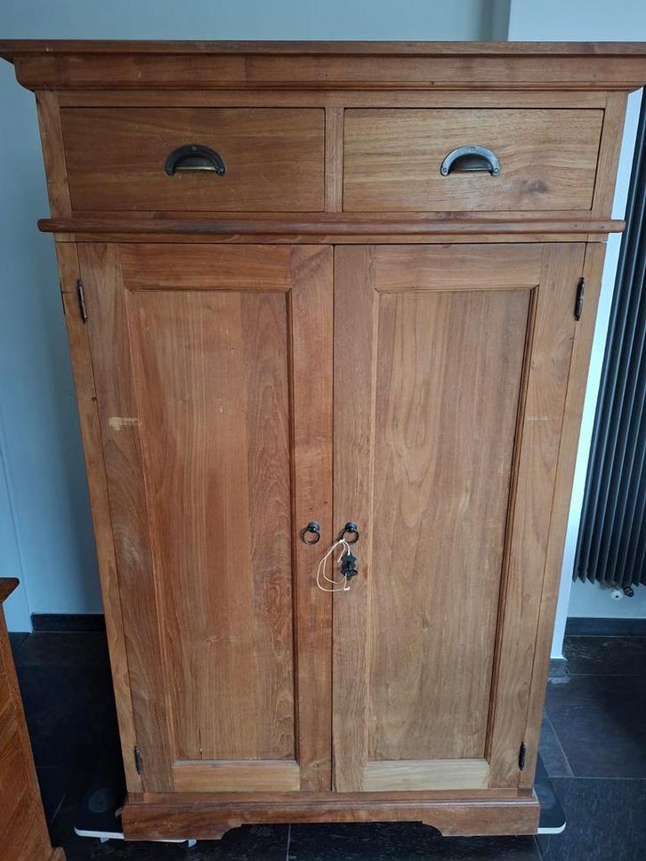 Teak Computer Kast - Stijlvol en Praktisch, Huis en Inrichting, Kasten | Kledingkasten, Gebruikt, 100 tot 150 cm, 50 tot 100 cm