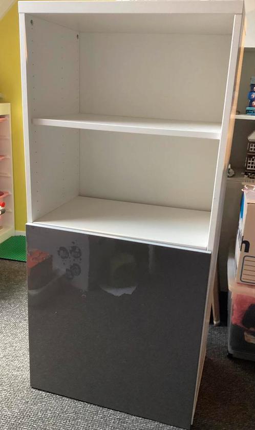 Ikea Besta kast opbergkast wit hoogglans antraciet grijs, Huis en Inrichting, Kasten | Boekenkasten, Zo goed als nieuw, 50 tot 100 cm