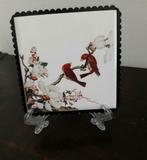Decoratieve tegel met vogels en bloemen, Antiek en Kunst, Antiek | Wandborden en Tegels, Ophalen of Verzenden