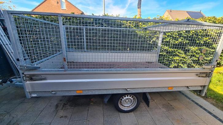 Hapert Plateauwagen 305x160 met Loofrekken - Enkelasser, Auto diversen, Aanhangers en Bagagewagens, Gebruikt, Ophalen