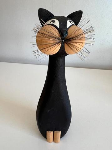 Vintage Deens Hout Laurids Lonbørg Kat Gunnar Florning 60’s beschikbaar voor biedingen