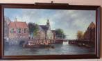 "Gezicht op Delfshaven", mooi groot werk van Siem Schaeffer, Antiek en Kunst, Ophalen