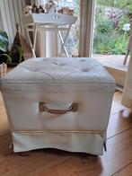 Riviera Maison foot stool poef wit leer, Ophalen, Gebruikt, Vierkant, Leer