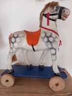 Oud papier maché paard op wielen, Antiek en Kunst, Ophalen of Verzenden