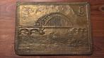 Koperen hetdenkingsplaquette IJsselbrug Zwolle 30 x 21 cm, Ophalen of Verzenden, Koper