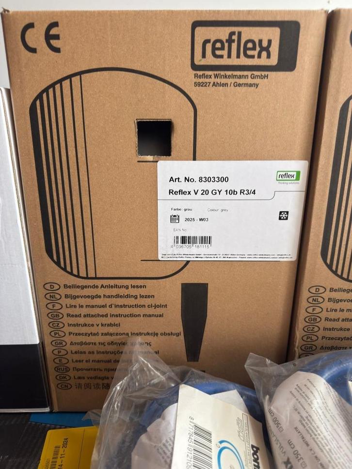 buffervat Reflex en Bonfix, Doe-het-zelf en Verbouw, Geisers en Boilers, Nieuw, Boiler, Minder dan 20 liter, Minder dan 3 jaar oud
