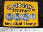 ruit sticker camel filters logo inworp 3 gld + 1 kwartje, Verzenden, Zo goed als nieuw, Merk