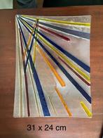 Glazen schaal gemaakt dmv glasfusie (31*24 cm), Antiek en Kunst, Kunst | Designobjecten, Ophalen of Verzenden