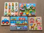 5 houten kinderpuzzels, 2 tot 4 jaar, Gebruikt, Ophalen of Verzenden, Van hout