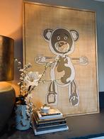 Paneel schilderij groot pop art goud beer kunst xxl lijst, Ophalen