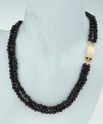 Granaat antieke ketting fraai 14k gouden slot dames vintage