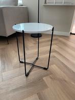 Bijzettafel met marmeren blad, Huis en Inrichting, Tafels | Bijzettafels, Ophalen, Minder dan 55 cm, Rond, Zo goed als nieuw