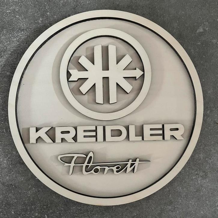 Kreidler Florett 3d embleem van hout diameter 30cm, Hobby en Vrije tijd, Overige Hobby en Vrije tijd, Nieuw, Ophalen of Verzenden