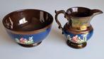 Goudsteen Lustre Staffordshire kom en kannetje, Antiek en Kunst, Ophalen