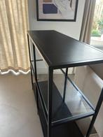 Zwarte open IKEA vitrinekast – met glasplaat – 100x36x94 cm, Huis en Inrichting, Kasten | Vitrinekasten, Ophalen, Met plank(en)