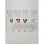 # 4 Birch Lane Flutes Champagne Glazen Goud Zilver Antraciet, Verzamelen, Glas en Borrelglaasjes, Ophalen of Verzenden, Zo goed als nieuw