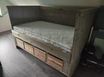 Steigerhouten kajuitbed Gernand met fruikkisten, Huis en Inrichting, Slaapkamer | Bedden, Ophalen, Overige kleuren, Steigerhout