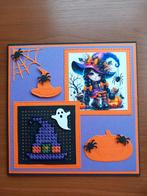 Kaart halloween hoed geborduurd 452 = 2,25, Ophalen of Verzenden, Nieuw, Kerst