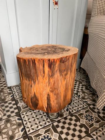 Boomstam bijzet tafel beschikbaar voor biedingen