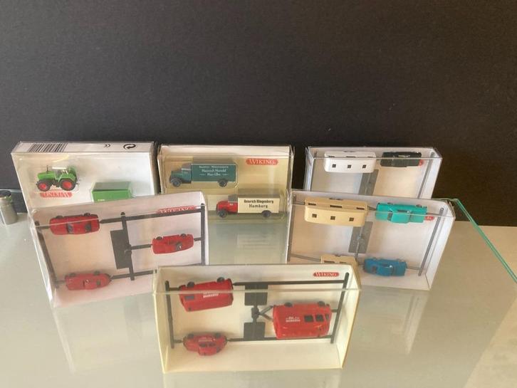 Wiking setje auto's met caravan, brandweer 112, sportwagens, Hobby en Vrije tijd, Modeltreinen | N-Spoor, Zo goed als nieuw, Overige typen