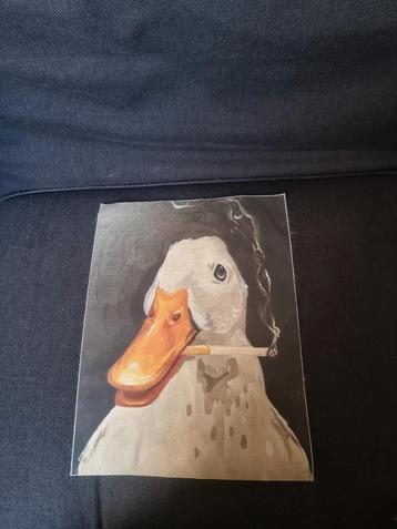 Eend met Sigaret - Unieke Kunstprint beschikbaar voor biedingen