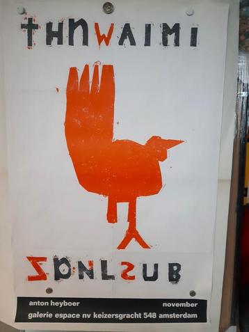 Originele Poster Anton Heyboer tentoonstelling Thnwaimi  beschikbaar voor biedingen
