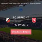 FC Utrecht - FC Twente, Tickets en Kaartjes, Sport | Voetbal, Twee personen, December