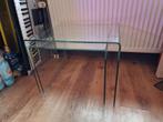 Vintage glazen bijzettafels - set van 2, Huis en Inrichting, Tafels | Bijzettafels, Minder dan 55 cm, Gebruikt, Glas, Vintage, Design