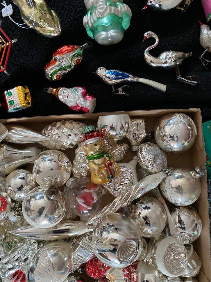 Partij oude en antieke kerstballen/verlichting, Diversen, Kerst, Gebruikt, Ophalen of Verzenden