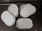 Tupperware vintage serveer/party/vakken schaal set creme, Huis en Inrichting, Ophalen of Verzenden, Gebruikt, Schaal