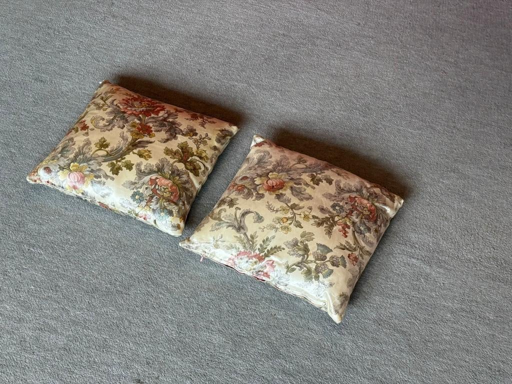 2 vintage kussens ca 36 x 36 cm met afritsbare kussensloop, Ophalen, Gebruikt, Overige kleuren, Vierkant