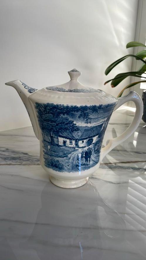 Koffiepot Boerenhoeve blauw, Antiek en Kunst, Antiek | Servies los, Ophalen of Verzenden