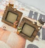 Vintage 2 schattige fotolijstjes met poes kat fotolijst 3D, Ophalen of Verzenden, Zo goed als nieuw, H, H