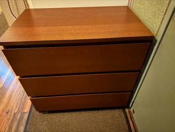 Ikea Malm ladekast - 3 laden  Middenbruin. VANDAAG OPHALEN!!