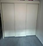Witte kledingkast van hout met leggedeelte en hanggedeelte, Ophalen, Gebruikt, 50 tot 75 cm, 200 cm of meer