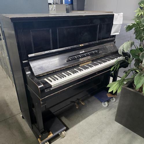 Antieke zwarte piano merk Spaethe, Muziek en Instrumenten, Piano's, Gebruikt, Zwart, Ophalen