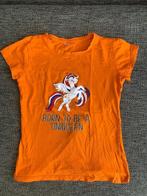 Oranje unicorn shirt 146/152, Kinderen en Baby's, Kinderkleding | Maat 146, Meisje, Gebruikt, Ophalen of Verzenden, Shirt of Longsleeve