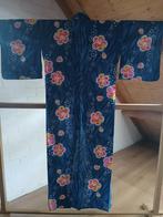 Traditionele Japanse yukata summer Kimono blue pink flower, Ophalen of Verzenden