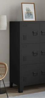 Opbergkast industrieel 75x40x115 cm metaal zwart, Verzenden, Nieuw