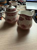 Barratts Elizabethaanse Suikerpot en Melkkan Set Rood/Wit En, Ophalen