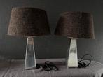 Zilverkleurige schemerlampen, Huis en Inrichting, Lampen | Tafellampen, Ophalen of Verzenden, Minder dan 50 cm