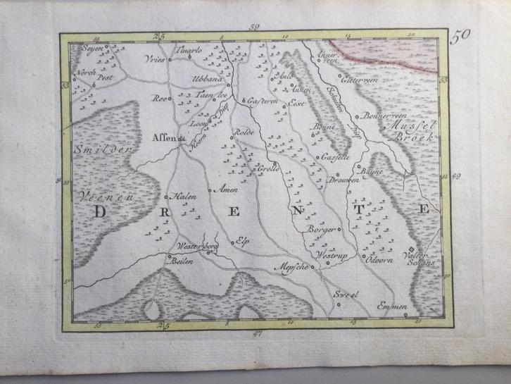 Assen , Beilen , Emmen, e.o., JC Sepp, 1773 ., Antiek en Kunst, Kunst | Etsen en Gravures, Ophalen of Verzenden