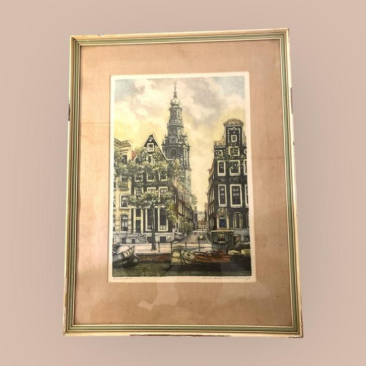 Ets Zuiderkerk Amsterdam - Cornelis Brandenburg (1848-1954), Antiek en Kunst, Kunst | Etsen en Gravures, Ophalen of Verzenden