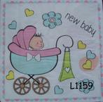 Servetten decoupage/bullet journal – new baby L1159, Verzenden, Nieuw, Materiaal
