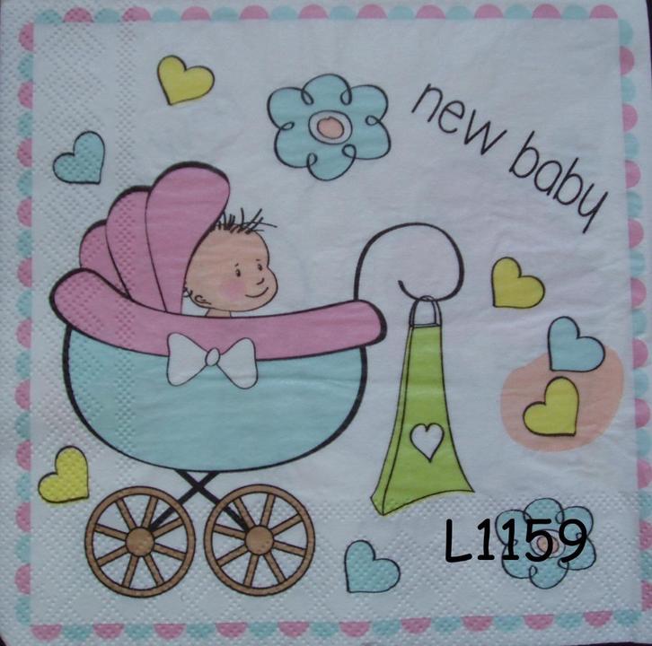 Servetten decoupage/bullet journal – new baby L1159, Hobby en Vrije tijd, Knutselen, Nieuw, Materiaal, Verzenden